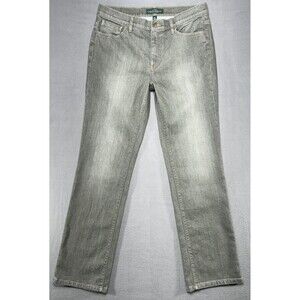 Ralph Lauren Jeans Womens 12 Green Classic Straight Stretch Distressed‎  Denim